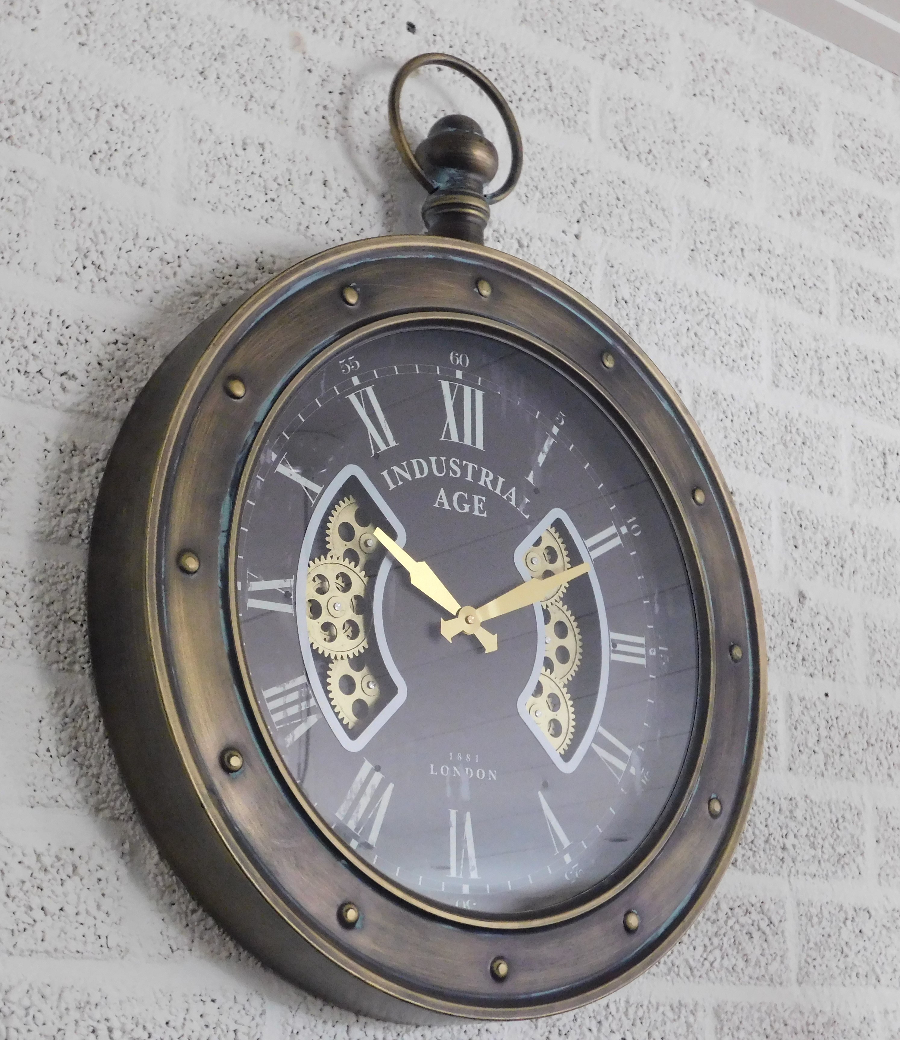 Wall clock Industrial Age pocket watch model