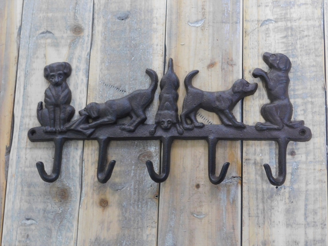 Coat rack/hanger with dogs - made of cast iron 