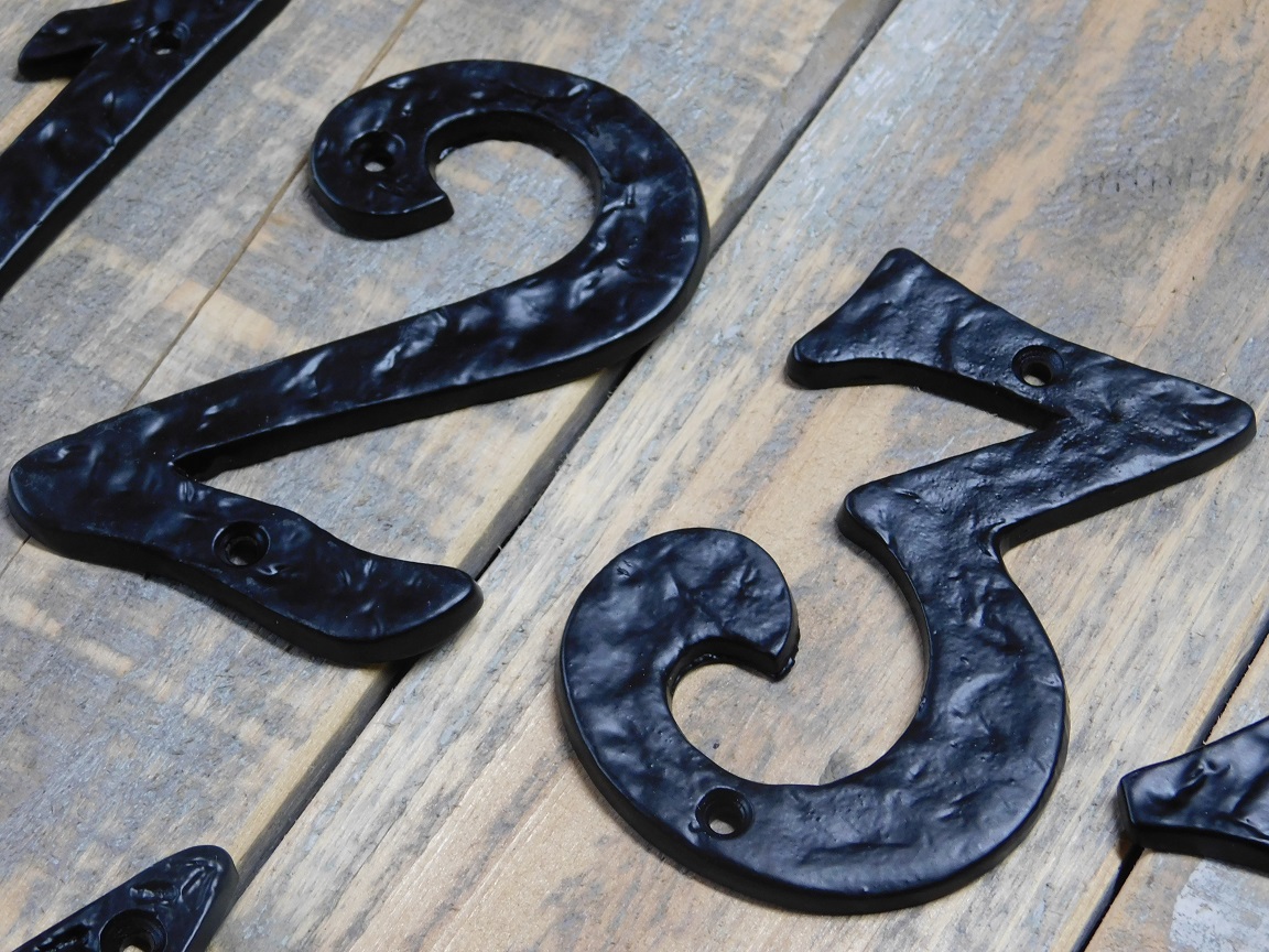 House numbers and letters wrought iron black