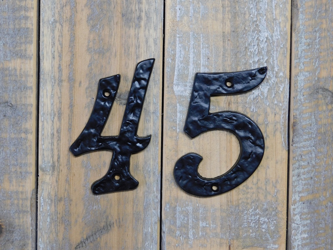 House numbers and letters wrought iron black