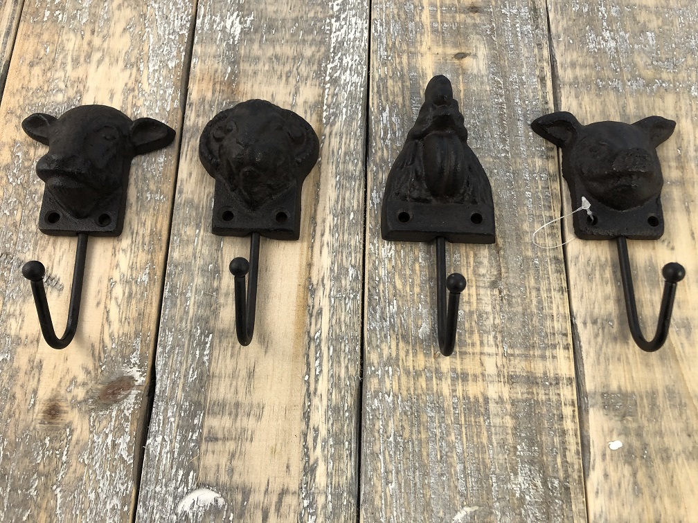 Cast iron animal 2025 coat hooks