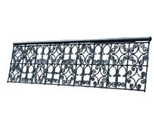 Antique vintage Fence - Grid - Wall ornament - French balcony - 168 cm - Black