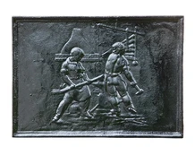 Eenmalig: Haardplaat Zwart - Gietijzer - 47 x 67 cm