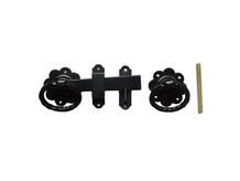 Gate lock with ring clasp oval - 150mm - black