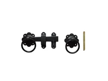 Gate lock with ring clasp round - 150mm - black
