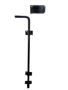 Gate lock XL - black - powder-coated - lock