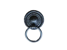 Cabinet knob - drawer knob - furniture knob - black - round with ring