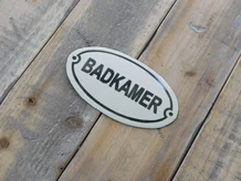 Door sign ‘Bathroom’ - 13 x 7.5 cm - Enamel