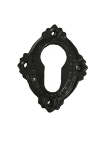 1 cylinder lock suitable rosette, key rosette, iron brown.