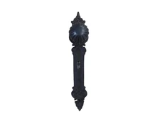 Half set Door Hardware: 1 Doorknob 53 mm + 1 Long Plate BB72 - Antique Iron - Dark Brown