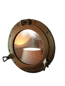 Brass ship window mirror foldable, beautiful.