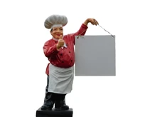 Statue Chef- Baker with Plate - 75 cm - Polystone