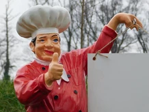 Statue Chef- Baker with Plate - 75 cm - Polystone