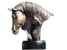 Polystone horse statue - Bronze-coloured