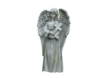 Standing Angel with Cross - polystone