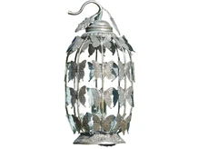 Lantern with Butterflies - Metal - Oval - Includes Lighting