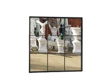Large mirror - square - black - metal - window mirror