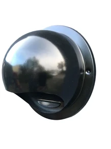 Luchtrooster, ventilatierooster, Bolrooster, RVS-zwart.