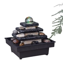Fountain ''Zen'' inside, soothing waterfall, temple with rocks