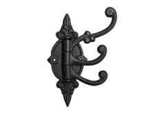 Hook Swivel - 3-Hook - Cast iron - Dark brown