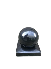 Paal cover, zwart, met bol, 9,1 cm x 9,1 cm