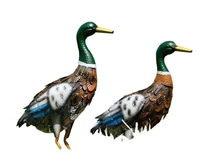 Set of 2 Ducks - Metal - Colourful Decoration
