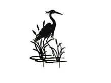 Garden Stick Heron Silhouette - 112 cm - Matt Black