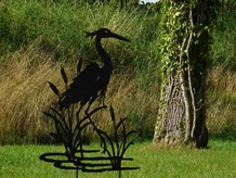 Garden Stick Heron Silhouette - 112 cm - Matt Black