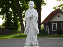 Greeting Monk on Pedestal - Solid Stone
