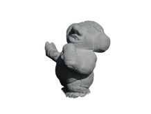 Statue Troll Musician - solid stone