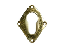 Elegant Lock Rosette - 6 x 4.5 cm - Polished Brass