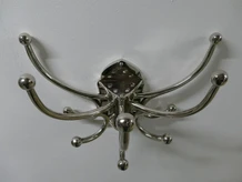 Coat Rack with Movable Hooks – Nickel-Plated Aluminium – 5 Double Hooks
