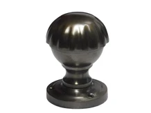 Solid Door Knob with Rosette - Dark Patinated Brass