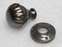 Solid Door Knob with Rosette - Dark Patinated Brass