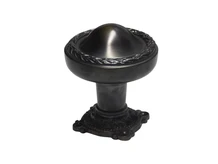 Solid Door Knob with Elegant Rosette - Dark Patinated Brass