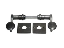 Hamilton Door Handle Set with Escutcheons - Galvanised Cast Iron