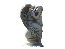 Angel on a Ball Sculpture - 36 cm - Stone
