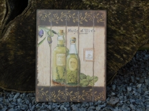 Nostalgisch decoratief bord, Italiaanse olijfolie, foto als muurschildering