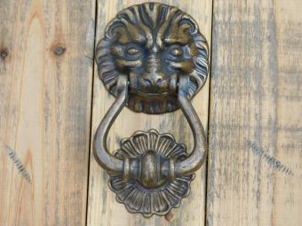 Door knocker Lion's head - Brass Burnished