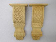 Set of 2 - Wooden Consoles - Hand-carved