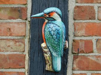 IJsvogel in Kleur - 27 cm - Gietijzer - Wanddecoratie