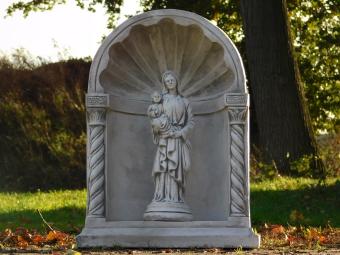 Classic Chapel with Madonna and Child – 65 cm – Grey/White – Stone