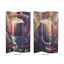 A three panel folding paravent - screen