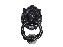 Lion Door Knocker – Cast Iron – Black Lacquered