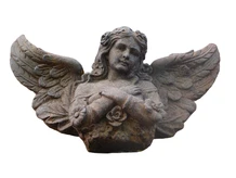 Angel Sculpture - 52 x 30 cm - Cast Iron (Rust Finish)