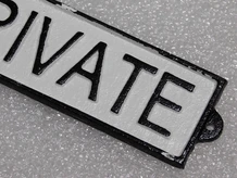 Vintage “Private” Door Sign – Cast Iron – Black and White