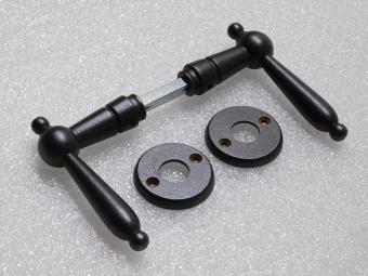 Set of door handles with latch rosettes - Iron Rusted - Dark Brown
