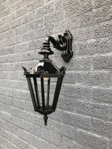 Exterieur licht Gouda, keramische fitting en glas, gegoten aluminium, TL40-groen - zwart