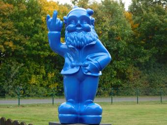 Gartenzwerg Mittelfinger XL – 80 cm – Blau