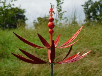 Garden Stake Windspinner - 80 cm - Red - Metal